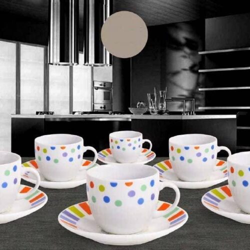 Servizio 6 Tazzine Caffe' In Porcellana E piattino Linea Drusilla Piatti e Tazzine Albalu Bomboniere