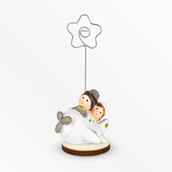 Bomboniera Matrimonio portafoto Clip Sposi in Resina Decorata