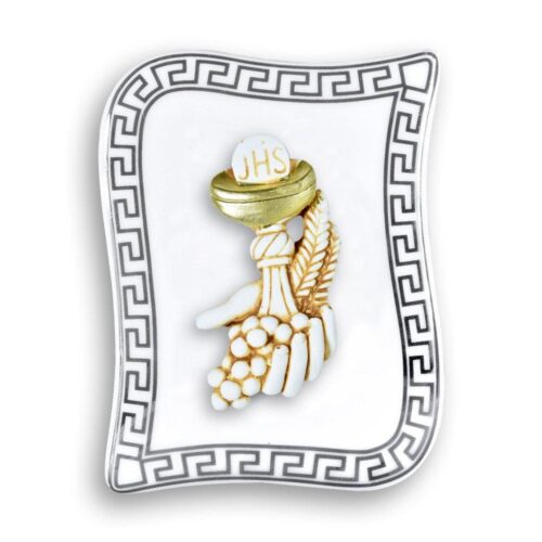 Bomboniere Comunione Icona Sacra Ceramica retro Legno Calice Comunione Oggetti Sacri Albalu Bomboniere