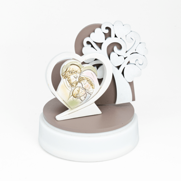 Bomboniera Carillon Musicale Tema Sacro con Albero della Vita e Icona Cuore