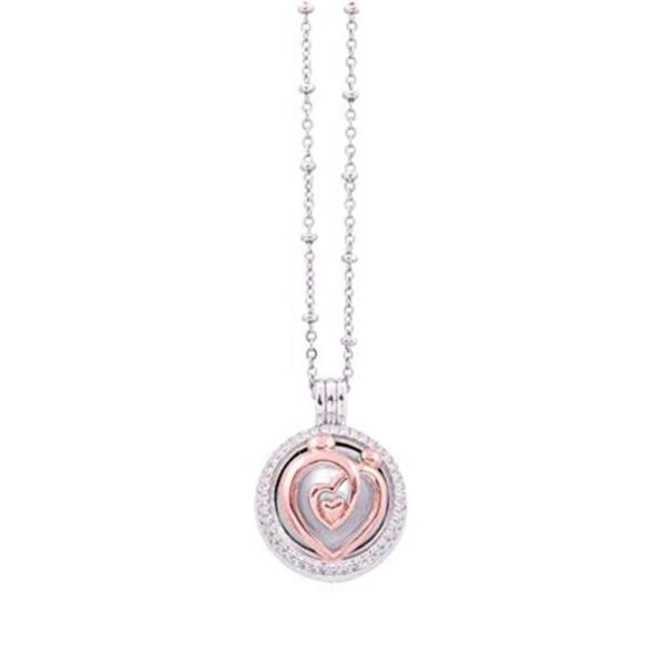 Collana Chiama Angeli Ottone e Zirconi a Sfera Tema Love Con Catenella Argentata Inalterabile con Scatola Regalo Inclusa