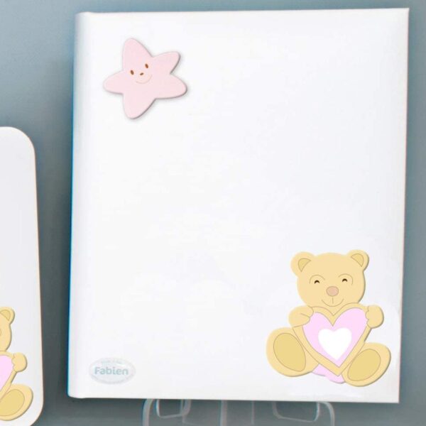 Diario Prima Infanzia Bianco Con Applicazione In Legno Linea Bear Colorata