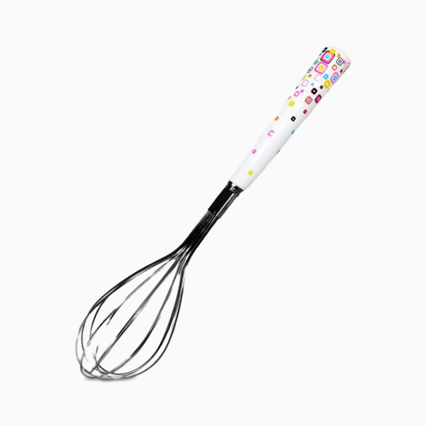 Bomboniera Utile Frusta per Dolci in Acciaio con Manico in Porcellana Bianca Decorata Originali e Utili Albalu Bomboniere