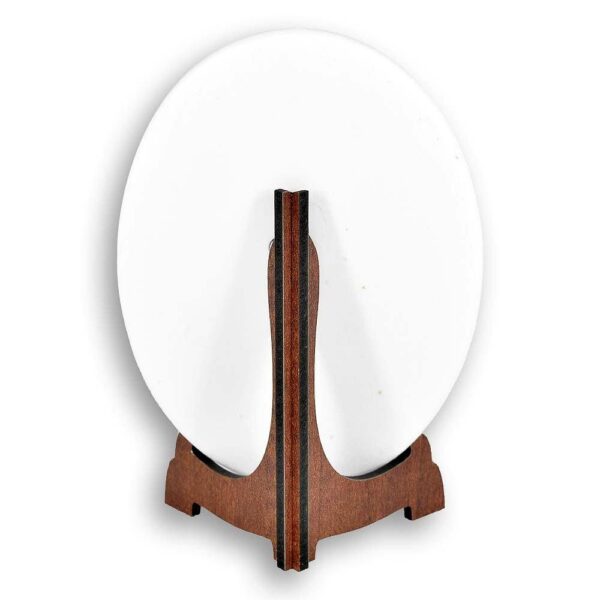 Icona Sacra Ovale Ceramica retro Legno Bambino Bambina in Preghiera Oggetti Sacri Albalu Bomboniere