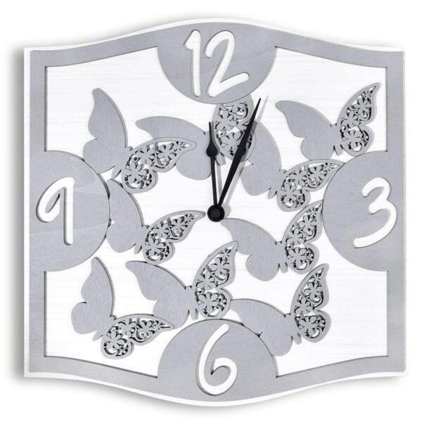 Orologio da Parete con Farfalle Grigio Orologi in Legno Albalu Bomboniere