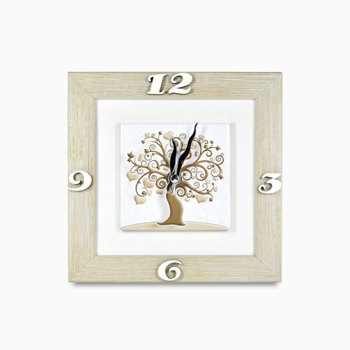 Bomboniera Orologio da Tavolo Albero della Vita con Cornice Tortora Orologi Albalu Bomboniere