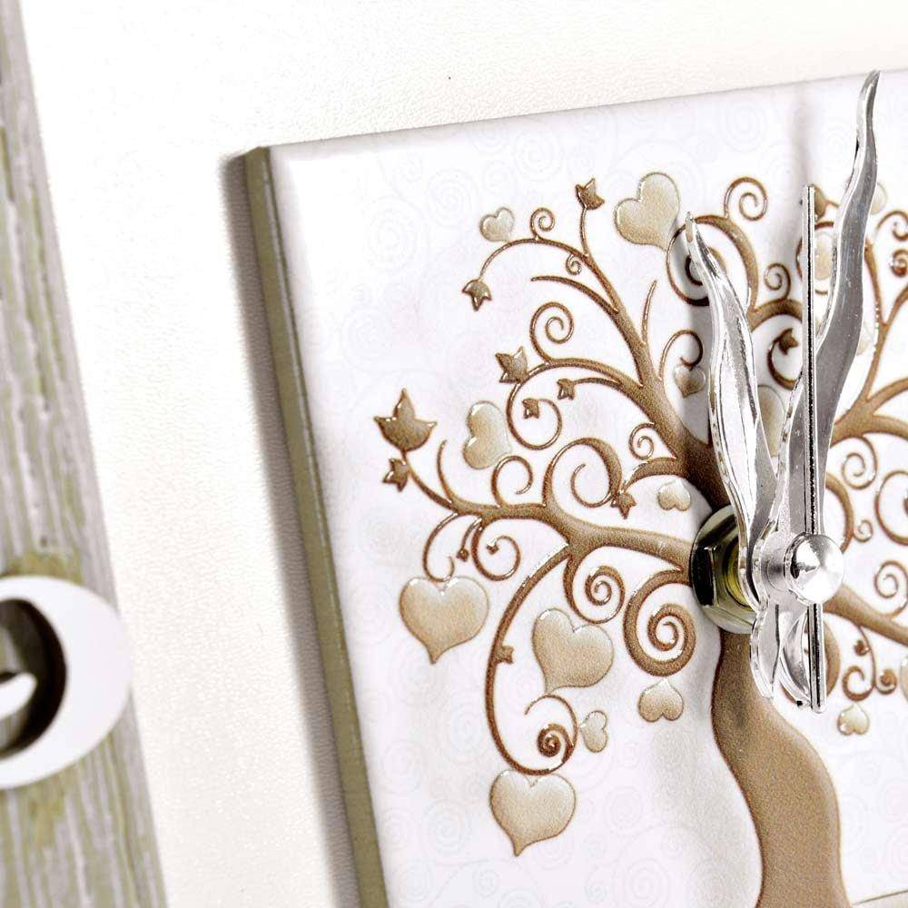 Bomboniera Orologio da Tavolo Albero della Vita con Cornice Tortora Orologi Albalu Bomboniere