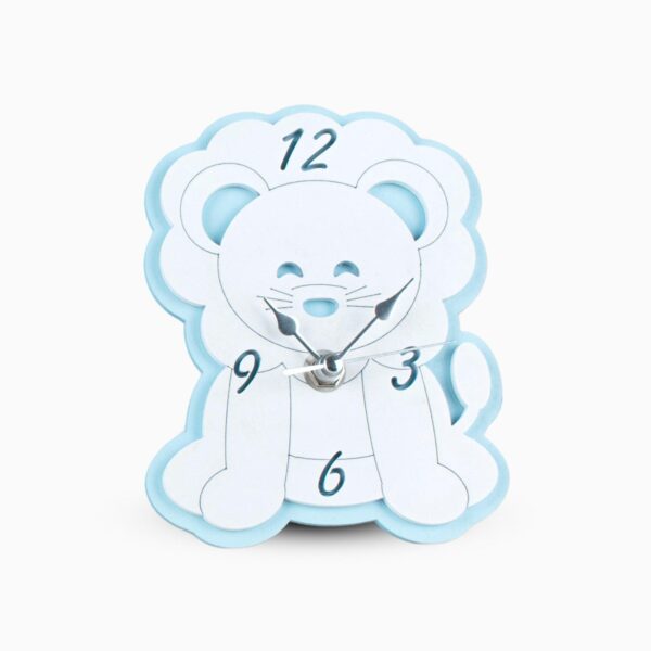 Orologio in Legno Verniciato a Forma di Leone Rosa o Celeste
