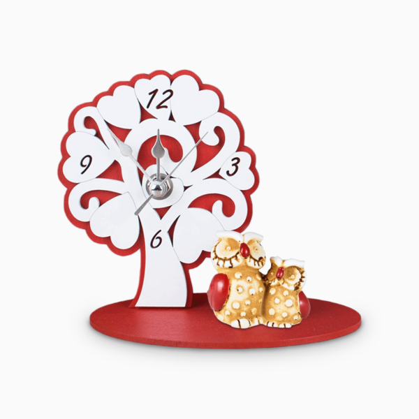 OrologioAlbero della Vita Rosso con Applicazioni in Resina  Tema Laurea