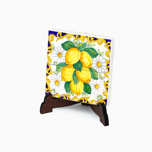 Piastrella Positano Quadrata in Gres Porcellanato Decorata con supporto da Appoggio in PVC e Magnete