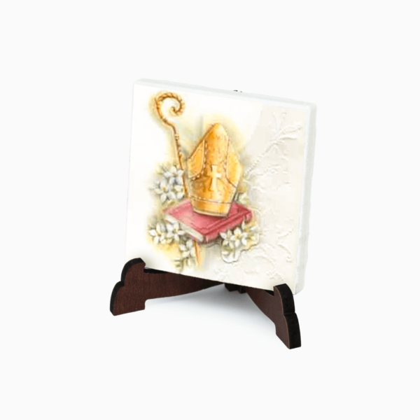 Confettata Magnete Sacro in Gres Porcellanato Decorata con supporto da Appoggio e Scatola