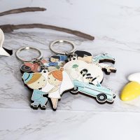 Portachiavi 20° Anniversario Di Matrimonio Per Lui E Lei - A Forma Di Cuore - Inciso "La Cosa Migliore Che Mi Sia Capitata" - Acciaio Inox