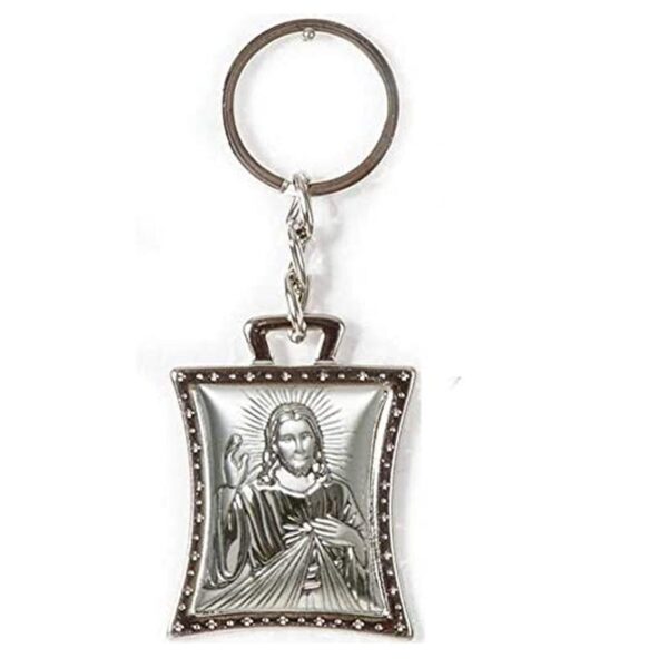 Portachiavi in Metallo Rettangolari con Figure Sacre Portachiavi Albalu Bomboniere