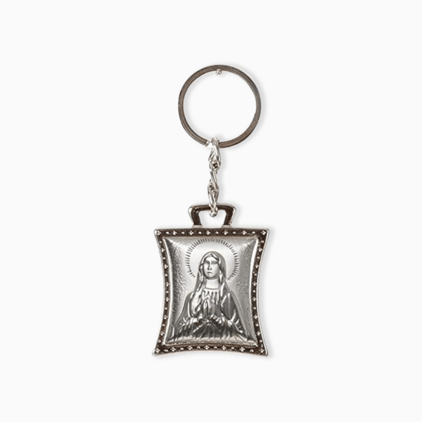 Portachiavi in Metallo Rettangolari con Figure Sacre