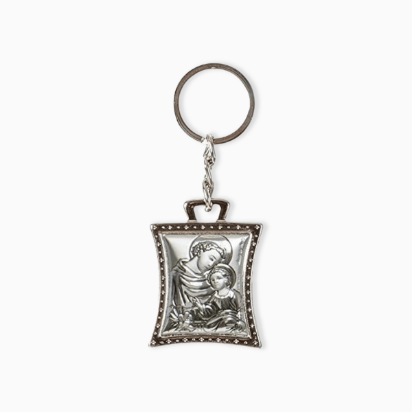 Portachiavi in Metallo Rettangolari con Figure Sacre
