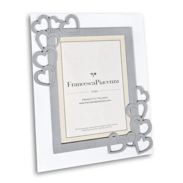 Portafoto Legno Cuori Grigio