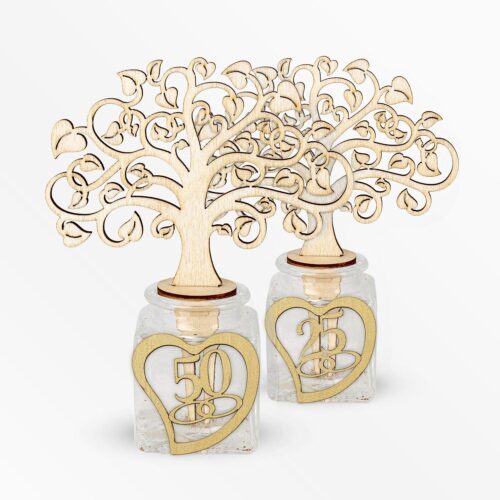 Profumatore Base in Vetro con diffusore Albero della Vita e Applicazione in Legno a Tema Anniversari Profumatori Albalu Bomboniere