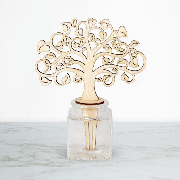 Profumatore Base in Vetro con diffusore Albero della Vita e Applicazione in Legno a Tema Vita Profumatori Albalu Bomboniere