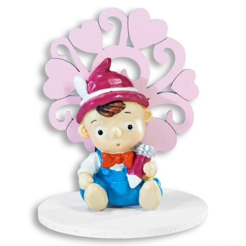 Pupazzo stile Pinocchio con Albero della Vita Rosa (Modelli Assortiti)  Albalu Bomboniere