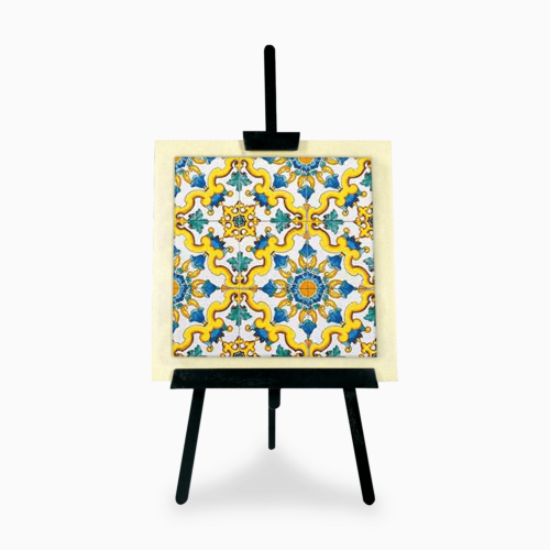 Bomboniera Tema Maiolica Cavalletto con Icona Stampata in Ceramica