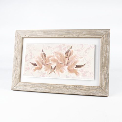 Bomboniera fiori quadretto con piastrella in gres porcellanato e cornice in legno, personalizzabile