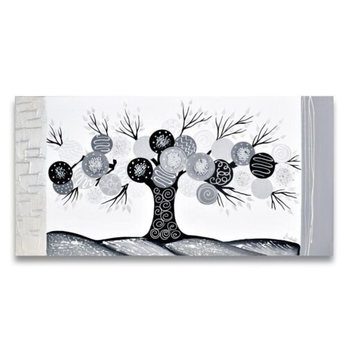 Quadro su Tela Albero della Vita  Grigio Quadri in Tela Albalu Bomboniere