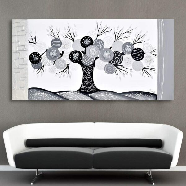 Quadro su Tela Albero della Vita  Grigio Quadri in Tela Albalu Bomboniere