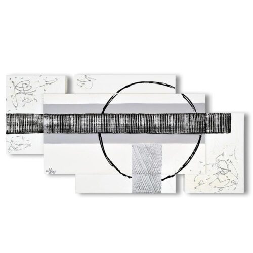 Quadro su Tela Astratto Cerchio Grigio Multipannello Quadri Multipannello Albalu Bomboniere