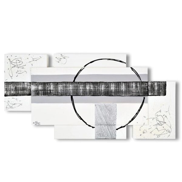 Quadro su Tela Astratto Cerchio Grigio Multipannello Quadri Multipannello Albalu Bomboniere