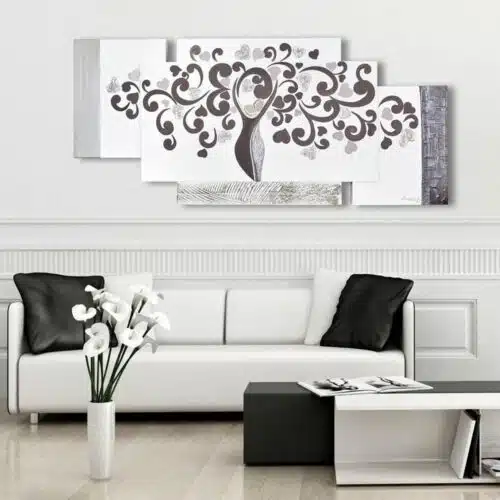Quadro su Tela Capezzale Multipannello con Sposi e Albero della Vita Quadri Multipannello Albalu Bomboniere