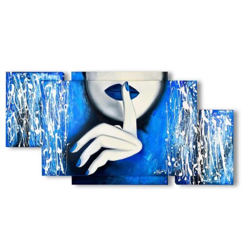Quadro su Tela Donna Sensuale Blu Multipannello Quadri Multipannello Albalu Bomboniere