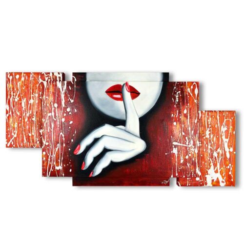 Quadro su Tela Donna Sensuale  Rosso Multipannello Quadri Multipannello Albalu Bomboniere