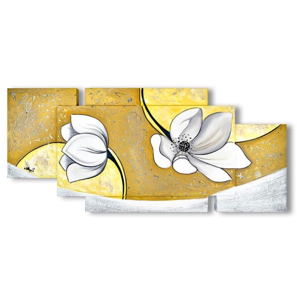 Quadro su Tela Fiori sui Toni del Giallo Multipannello Quadri Multipannello Albalu Bomboniere
