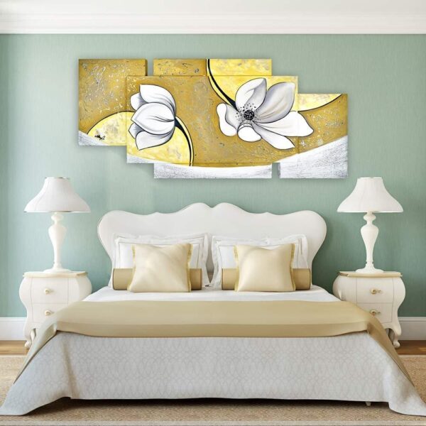 Quadro su Tela Fiori sui Toni del Giallo Multipannello Quadri Multipannello Albalu Bomboniere