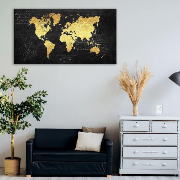 Quadro su Tela Mondo Oro e Nero Quadri in Tela Albalu Bomboniere