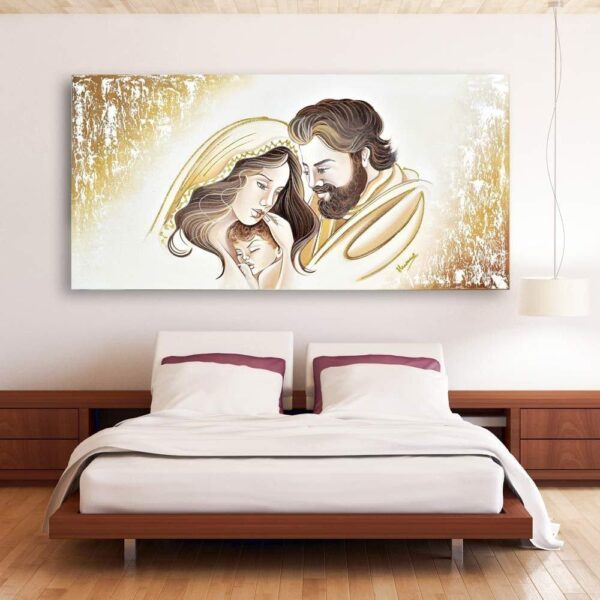 Quadro su Tela Sacra Famiglia Oro Quadri in Tela Albalu Bomboniere
