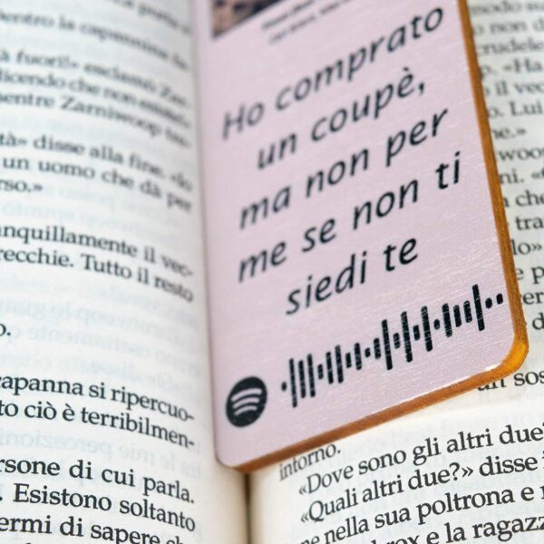 Segnalibro Regalo Personalizzabile Con Immagine Testo e Tag Spotify Scannerizzabile Segnalibri Albalu Bomboniere