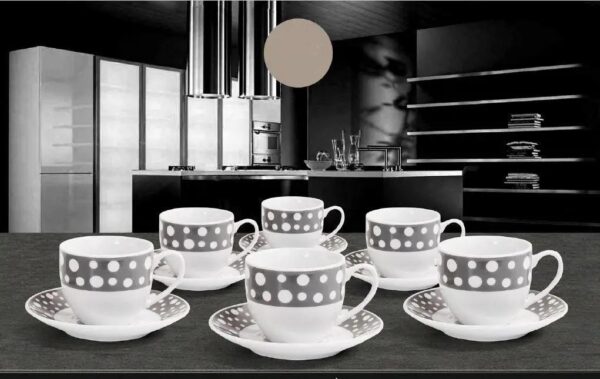 Servizio 6 Tazzine Caffe' In Porcellana E piattino Linea Carol Piatti e Tazzine Albalu Bomboniere