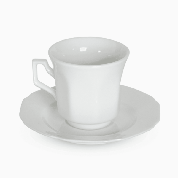 Servizio 6 Tazzine Caffe' In Porcellana E piattino Linea Flower White Piatti e Tazzine Albalu Bomboniere
