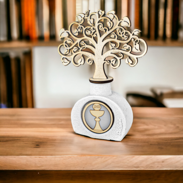 Bomboniera Profumatore Comunione Albero della vita in Resina con Applicazione Calice Eucarestia Profumatori Albalu Bomboniere