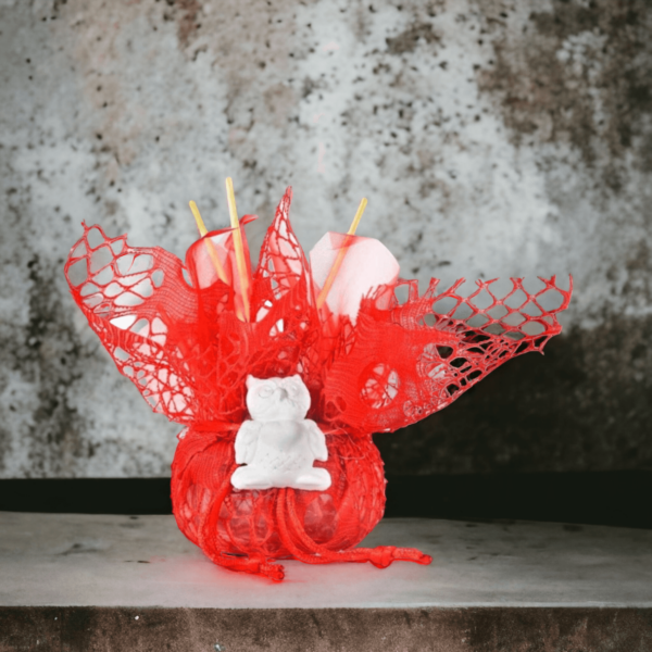 Profumatore Bomboniera Laurea in Vetro Con Rete decorata e Applicazione in Gesso Laurea Profumatori Albalu Bomboniere
