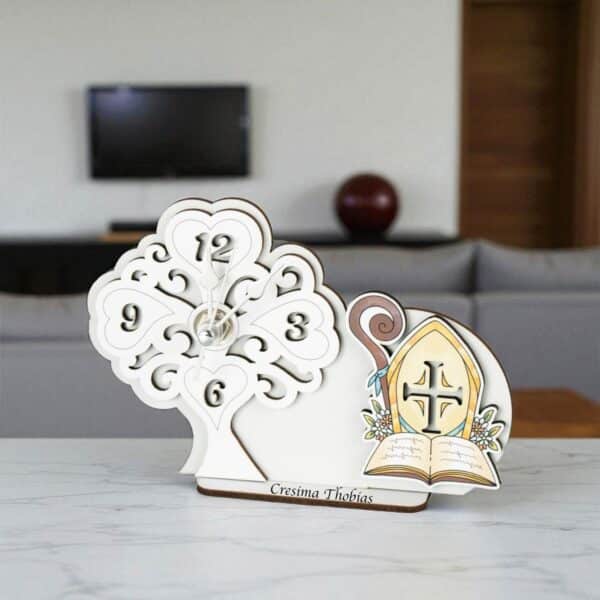 Bomboniera Cresima Ragazzo Ragazza in legno Orologio Albero della vita in legno personalizzabile