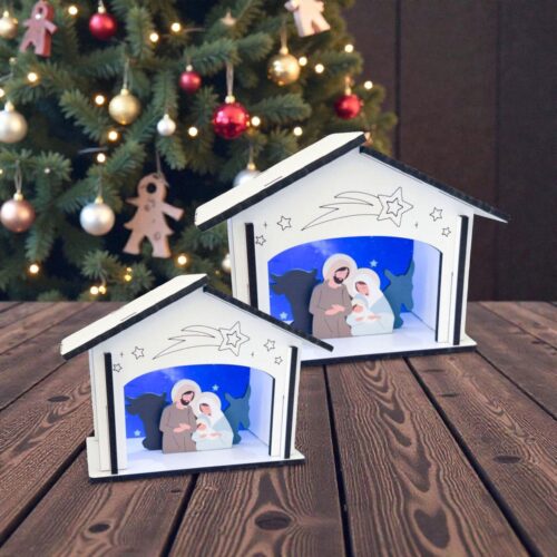 presepe natalizio in legno