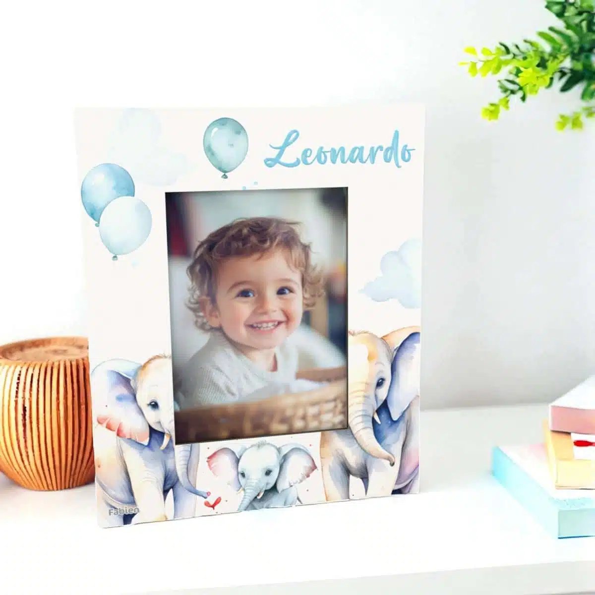 Portafoto in legno personalizzato con Elefanti