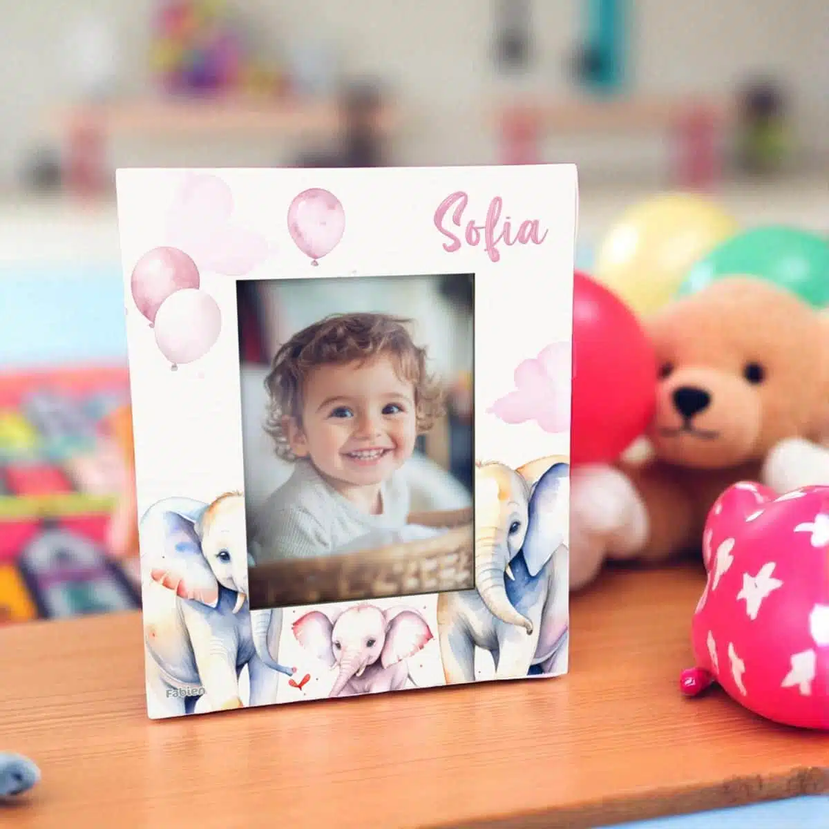 Portafoto in legno personalizzato con Elefanti
