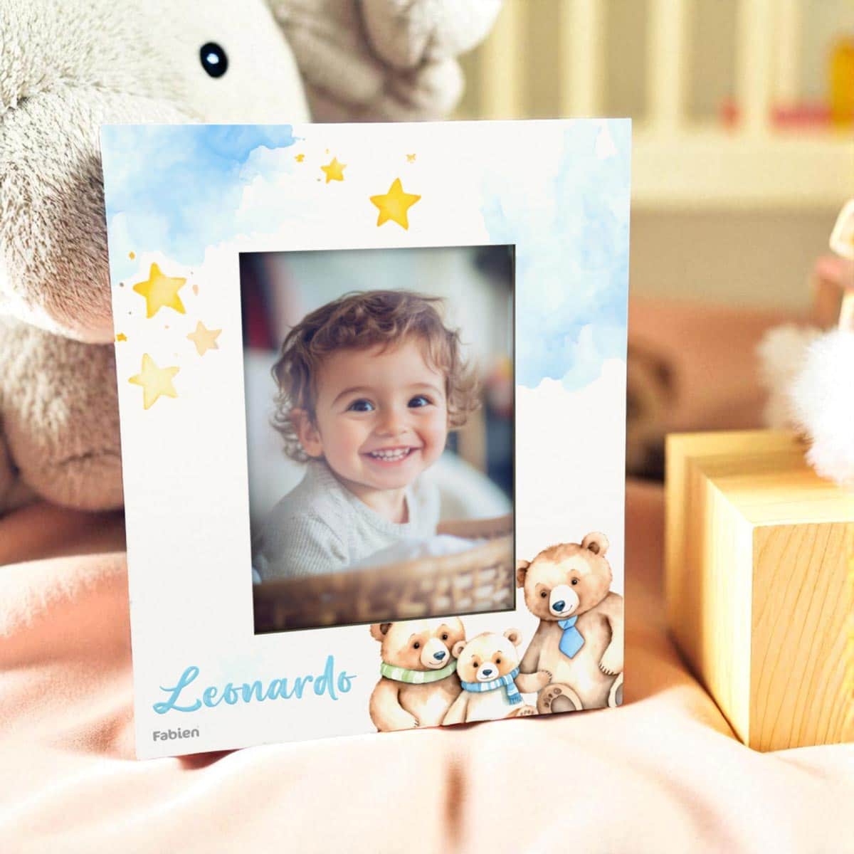 Portafoto in legno personalizzato con Orsi