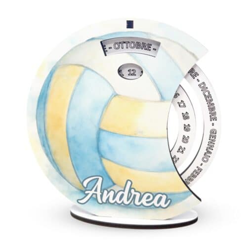 Bomboniera Calendario Perpetuo in Legno Pallavolo