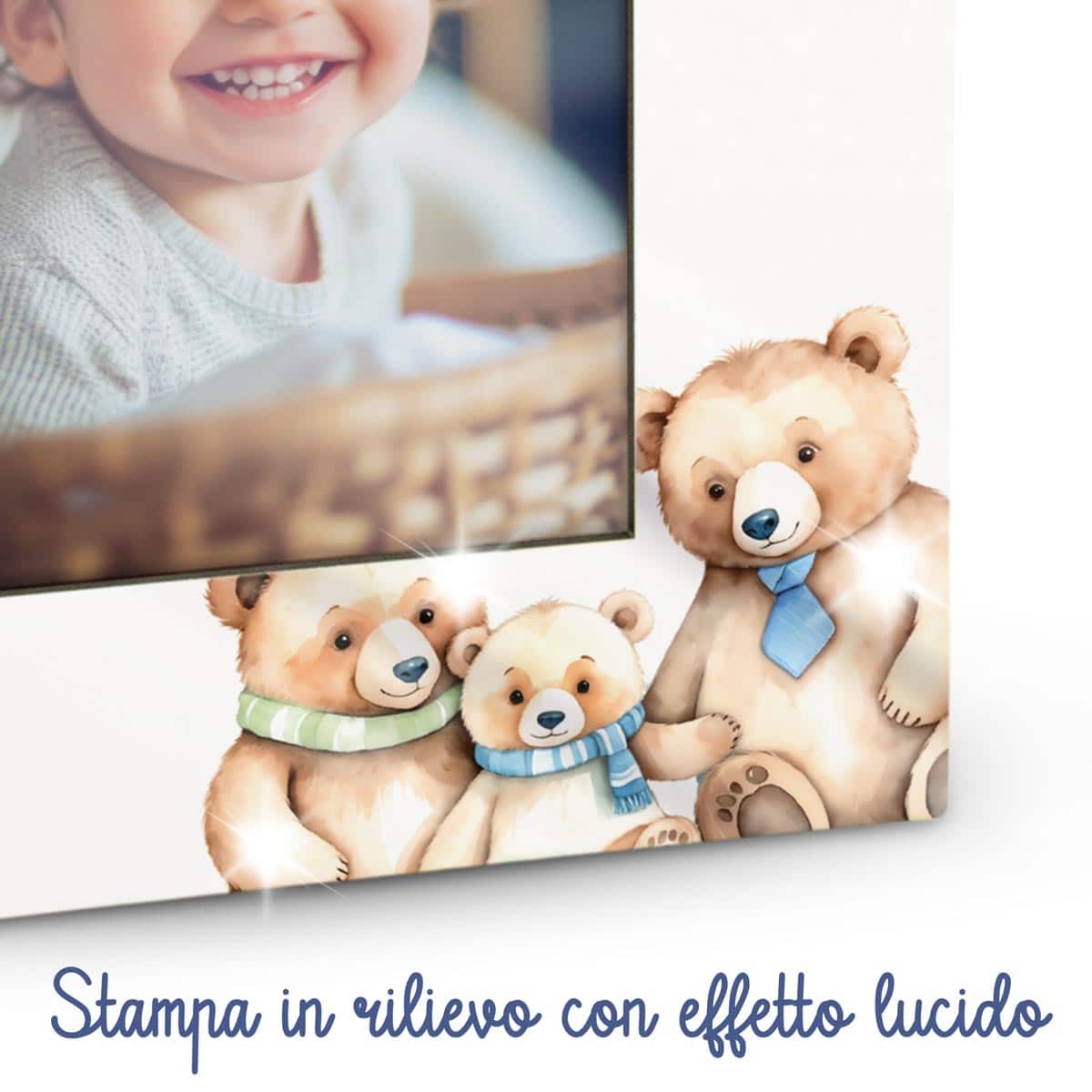 Portafoto in legno personalizzato con Orsi