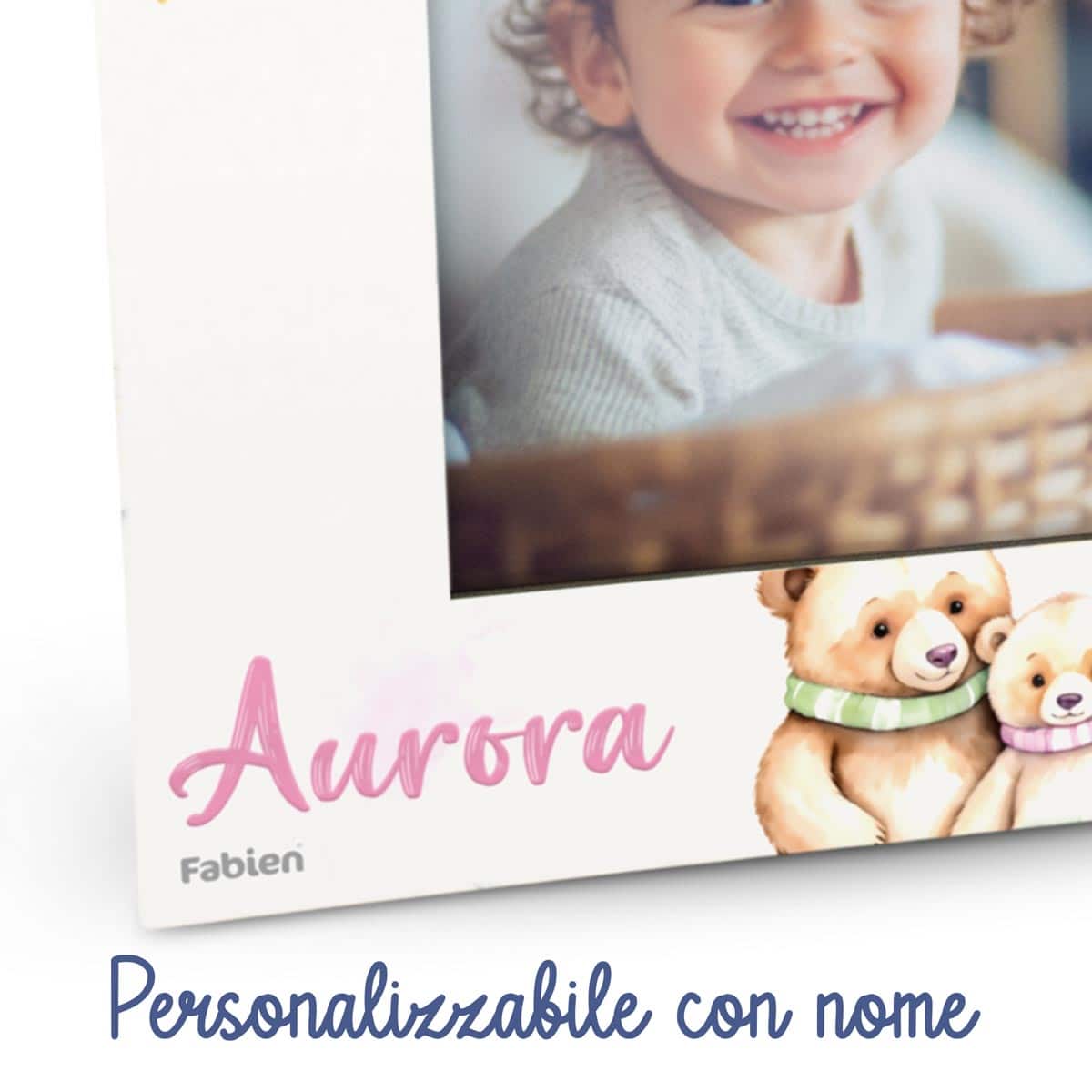 Portafoto in legno personalizzato con Orsi