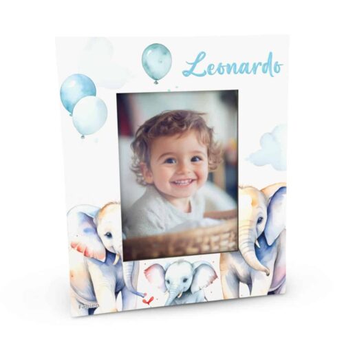 Portafoto in legno personalizzato con Elefanti